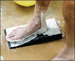 Apply to plantar and posterior